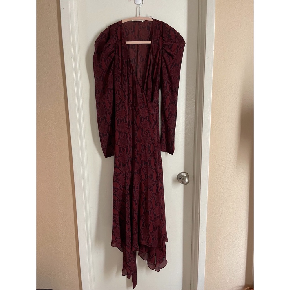 Silk Snake Print Wrap Dress ALC